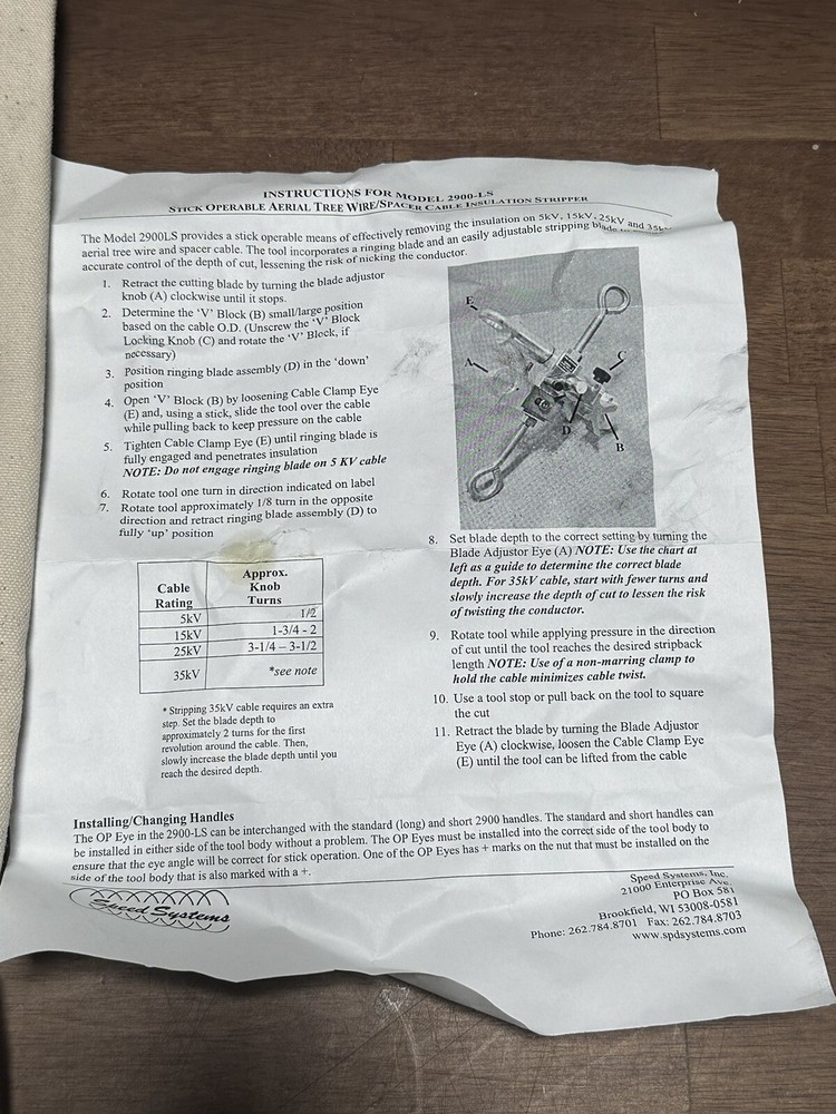 Speed Systems Tree Wire Stripper 2900-LS