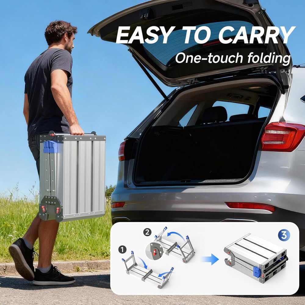 Heavy-Duty Lightweight Adjustable Folding Work Platform - 500 Lbs Capacity