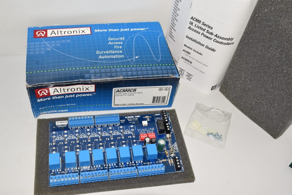 Altronix ACM8CB Access Power Controller Board Eight (8) PTC Outputs - New, Open