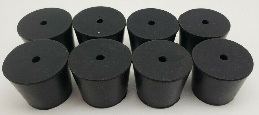 Solid Rubber Stoppers 1 Hole  Laboratory Stoppers  Various Sizes 8 per package