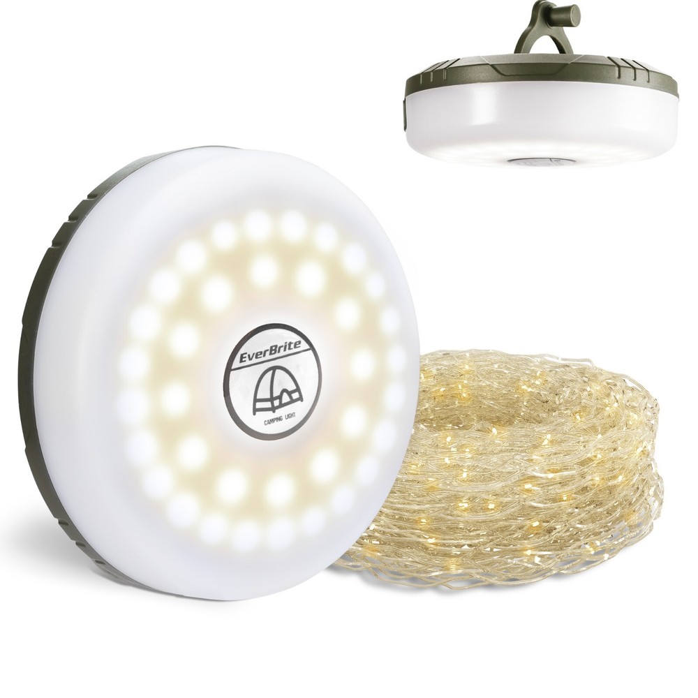 EverBrite Camping String Lights Rechargeable LED 29.5FT 8 Lighting Modes