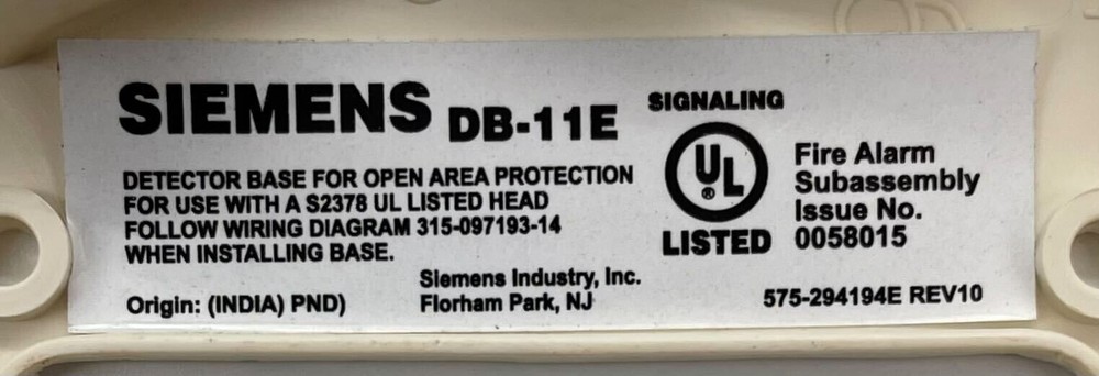 Siemens DB-11E Standard Base - Same Day Shipping (SEALED)
