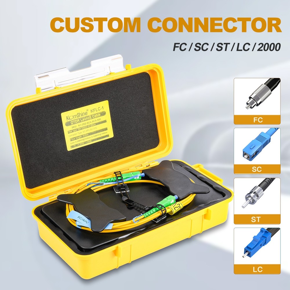 Fiber Optic OTDR Launch Cable Boxs 1000M Singlemode Multi Connectors For Choose