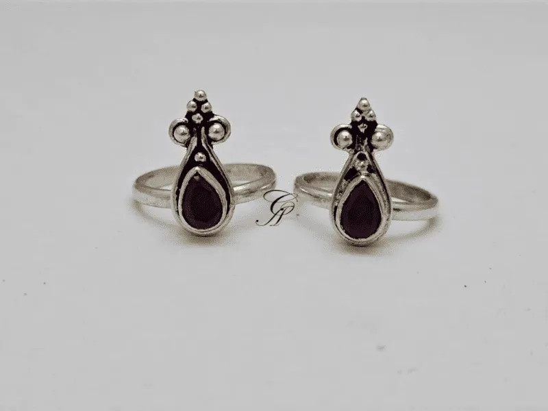 Ruby Glow Sterling Silver Adjustable Toe Ring in 925 Silver 6-7gm (Approx)