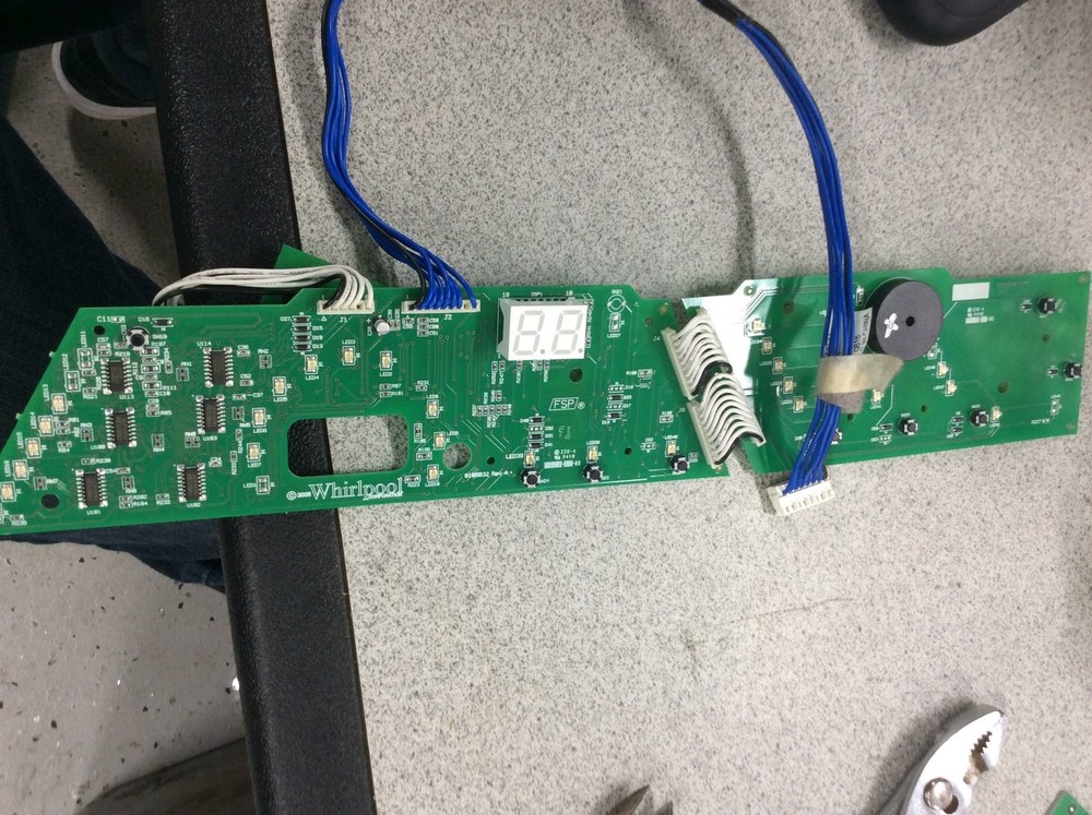 Whirlpool Dryer User Interface display board part # 8571929 Rev B