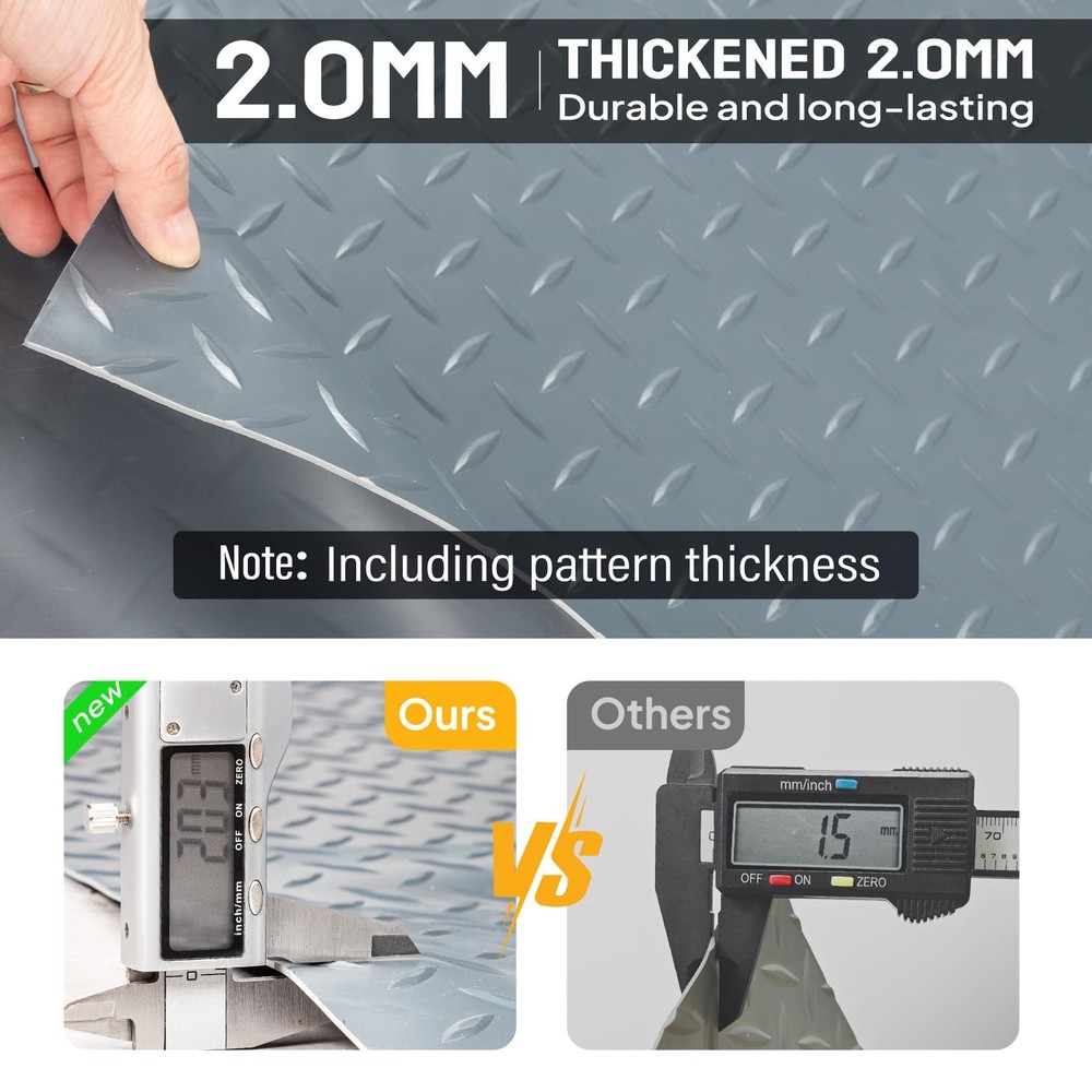 7.5x17英尺加厚钻石板PVC车库脚垫汽车用