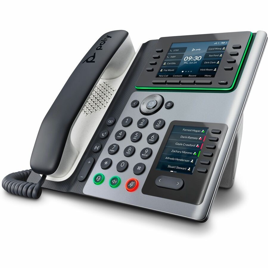 Poly Edge E400 Corded Desktop IP Phone Black TAA 89B54AA