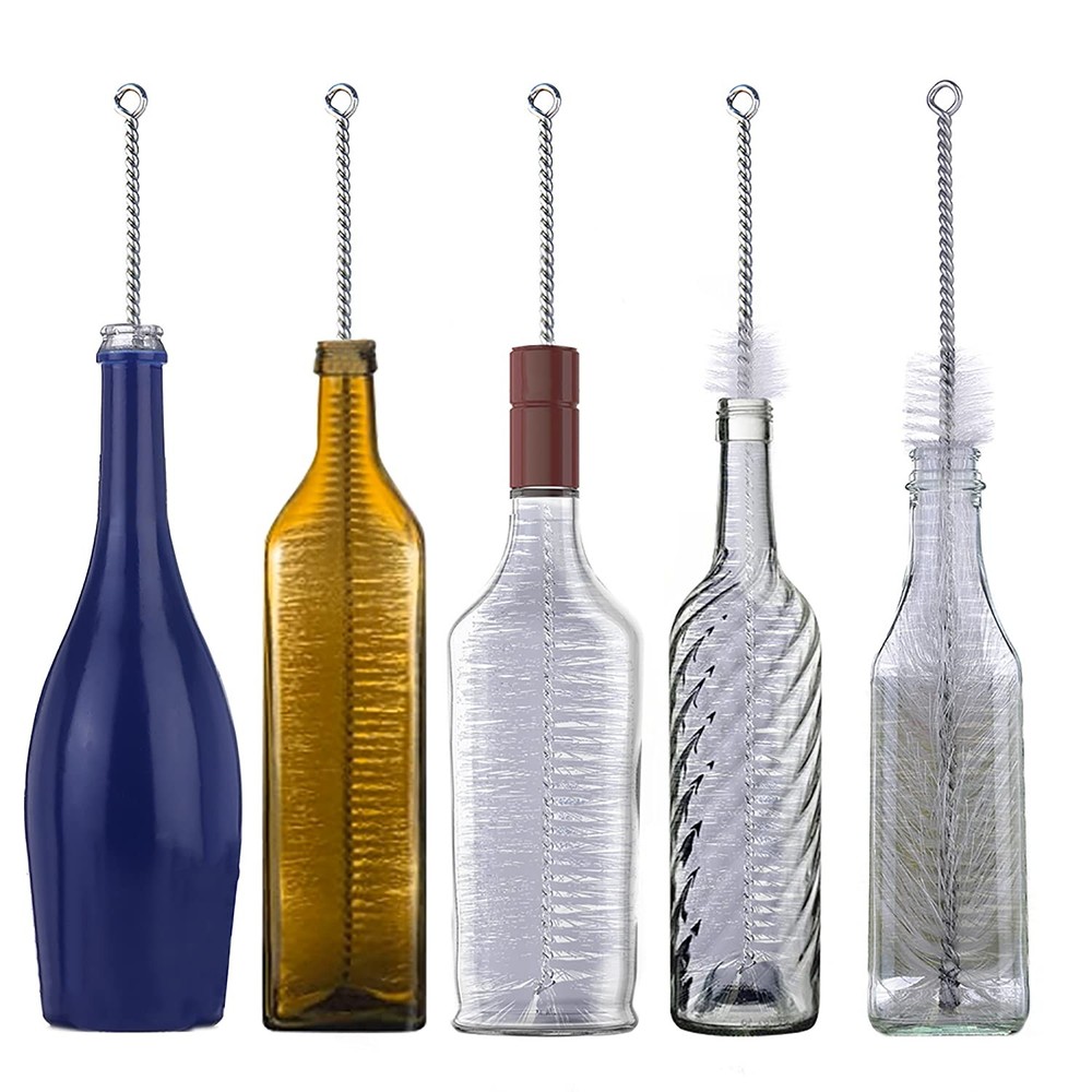 Bottle Brush - Ideal for Cleaning Narrow Neck Swing Top Glass, Brewing, Wine,...