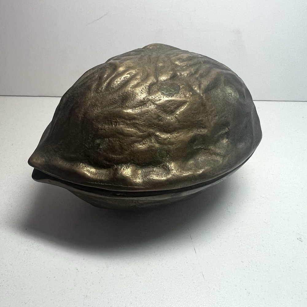 SOLID BRASS NUTCRACKER WALNUTS Vintage LARGE Walnut Shaped