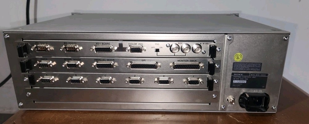 Sony BVE-2000 6-CH VTR Editing Control Unit Module