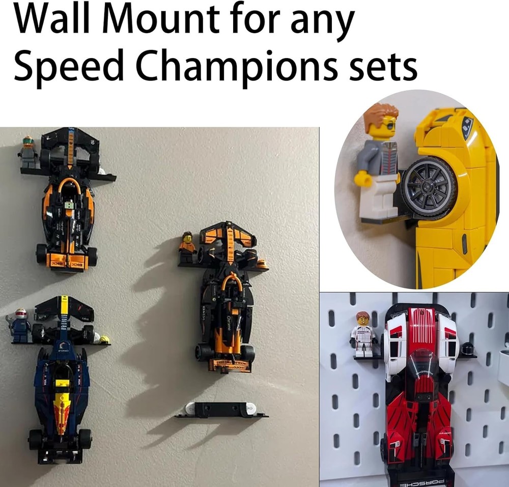 Wall Mount Compatible with Speed Champions Sets, Wall Bracket with a Base for...