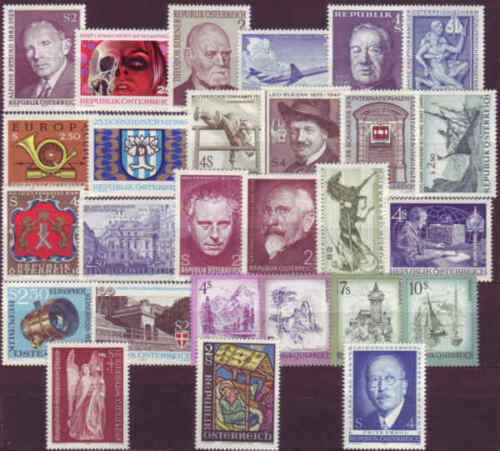 Austria, 1973  full set, 27 stamps, MNH
