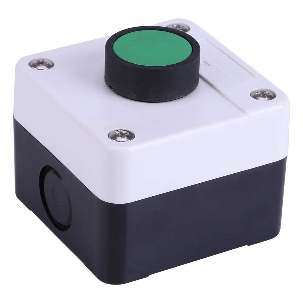 Push Button Switch Box - ABS Weatherproof White+Black+Green