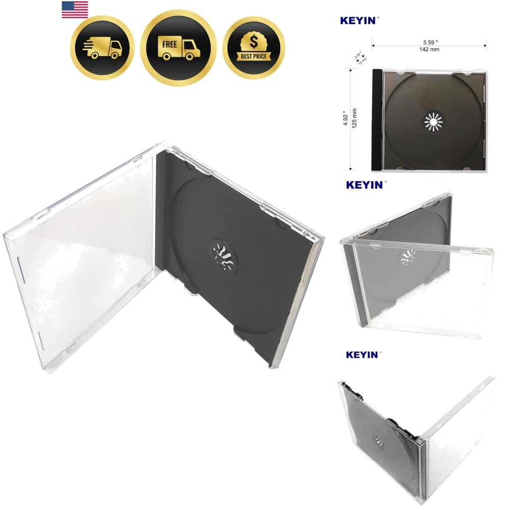 Standard Black CD Jewel Case - , 10 Pack
