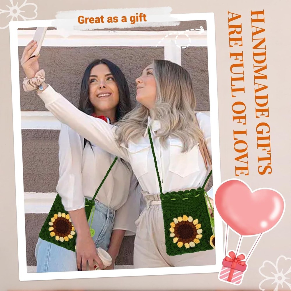 Beginner Crochet Kit for Stunning Sunflower Phone Bag - Includes Tutorials