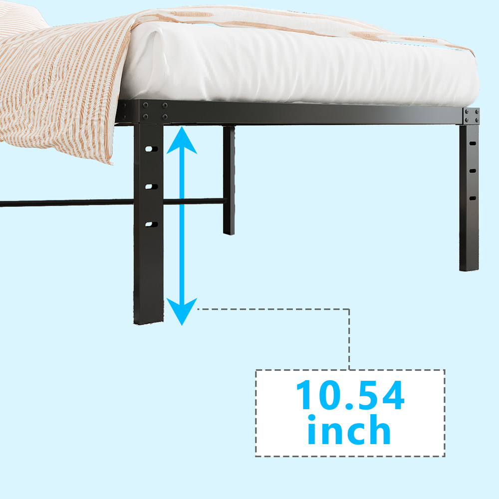 Black Twin Size Simple Basic Platform Metal Bed Frame - 12 Inch Bed Height