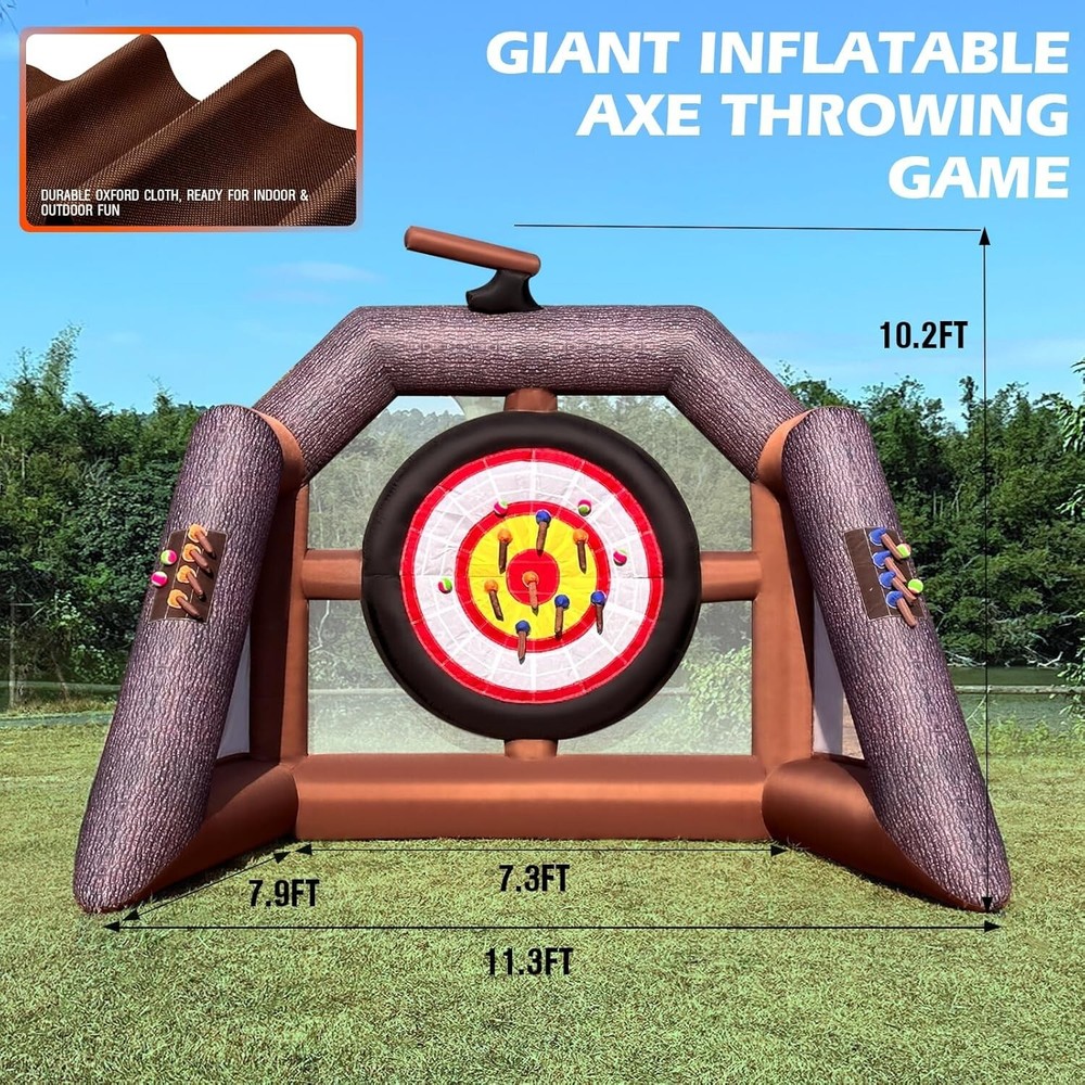 OZIS Inflatable Axe Throwing Game ，Inflatable Ball Toss Target Dart Board
