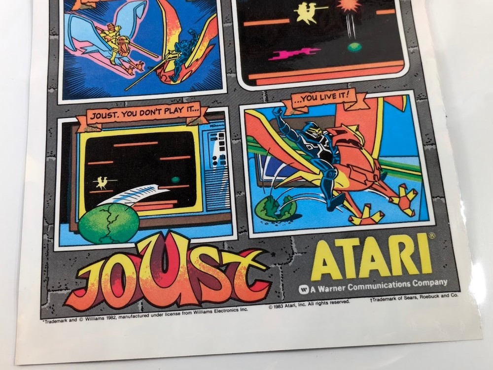 Joust on Atari 2600 Advertisement - Laminated From Original Comic Book