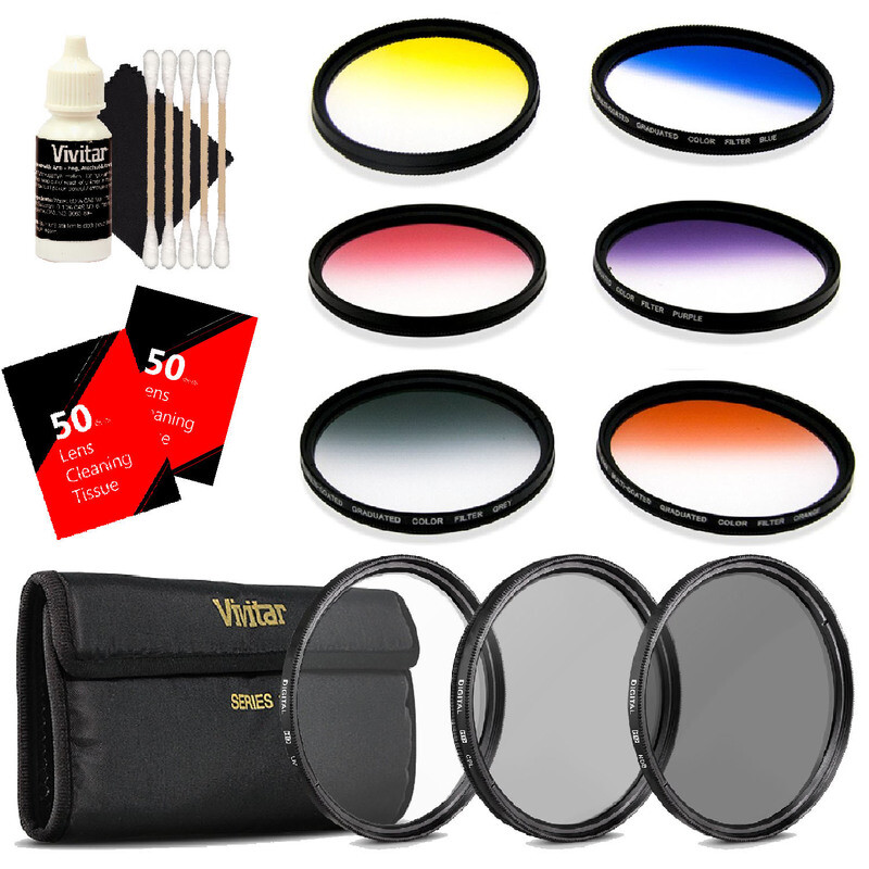 Vivitar 72mm Rotating Graduated 6pc Filter with Top Accessory Bundle