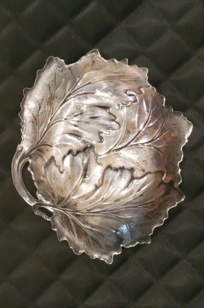 Solid Sterling Candy, Nut Grape Fruit Dish/bowl Vine Leaf Internationl silver Co