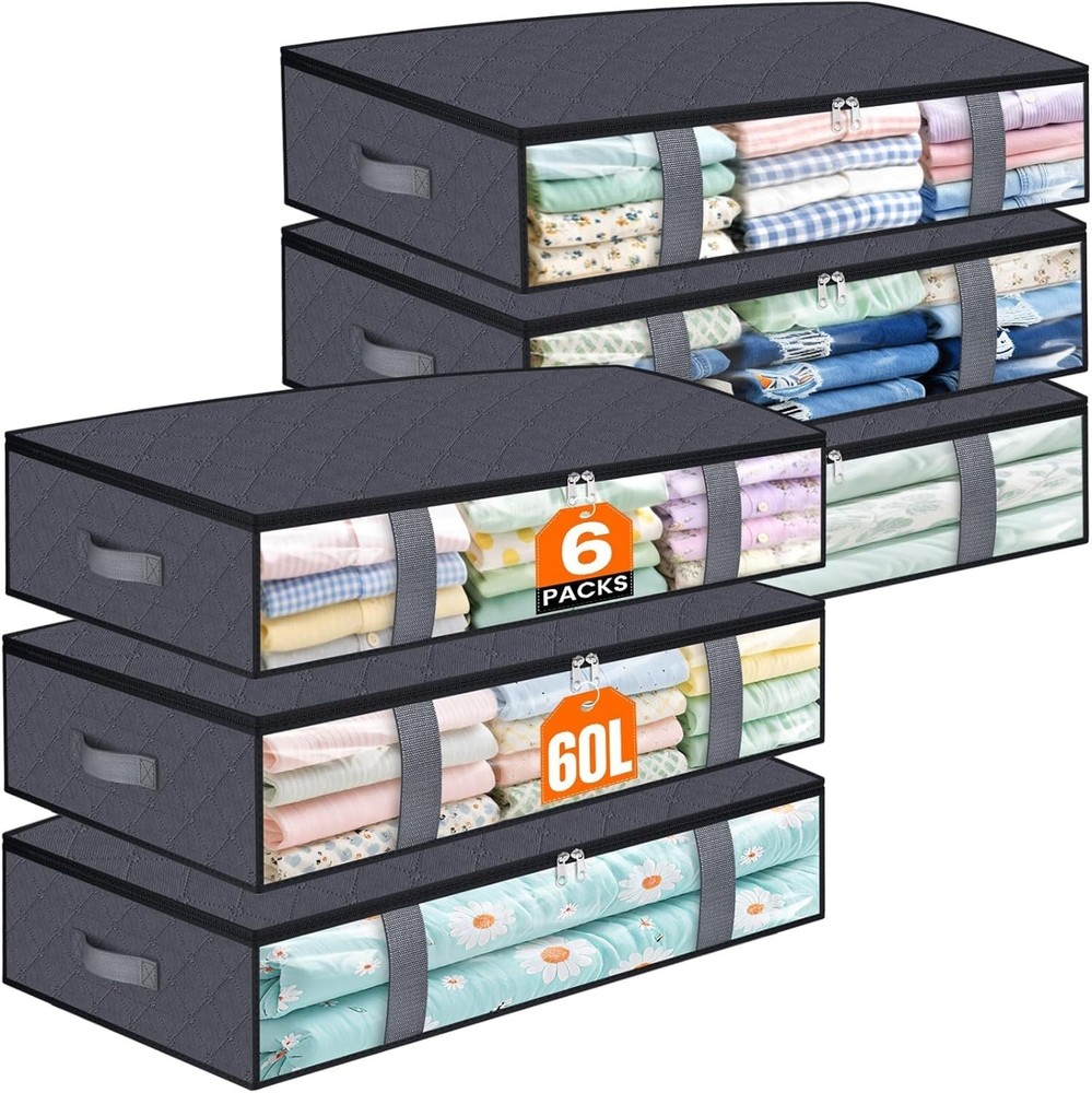 Under Bed Storage Containers 4 Pack Blanket Storage Bags Collapsible Storage