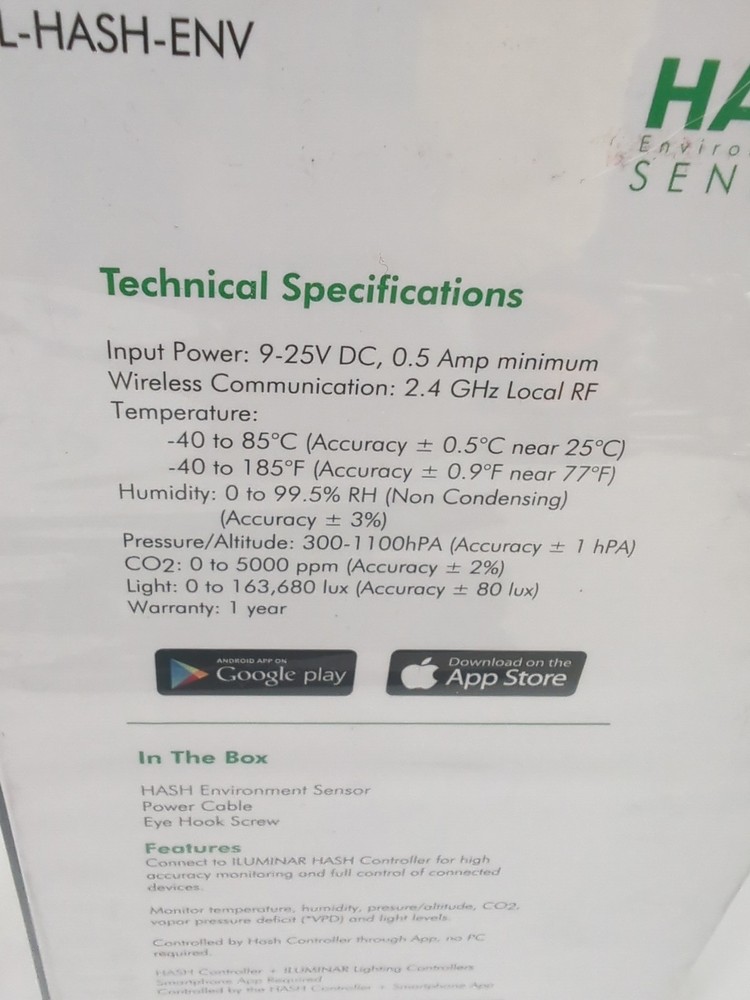 Iluminar Hash Grow Light and Environmental Controller ,Sensor & Touch Ctrl Lot