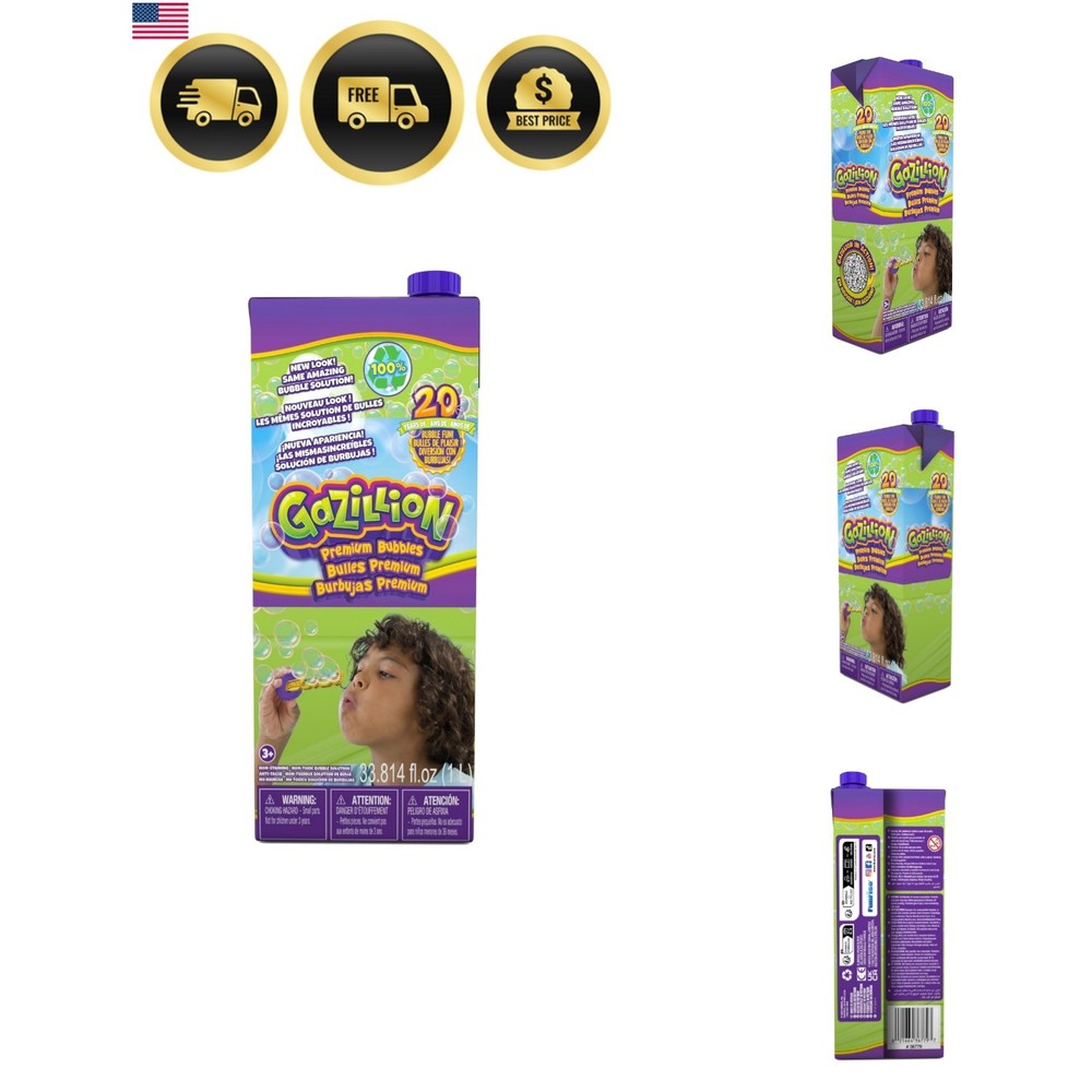 Bubbles   Bubble Solution 1L - Giant, Vibrant, Safe Bubbles with Eco-Friendly...