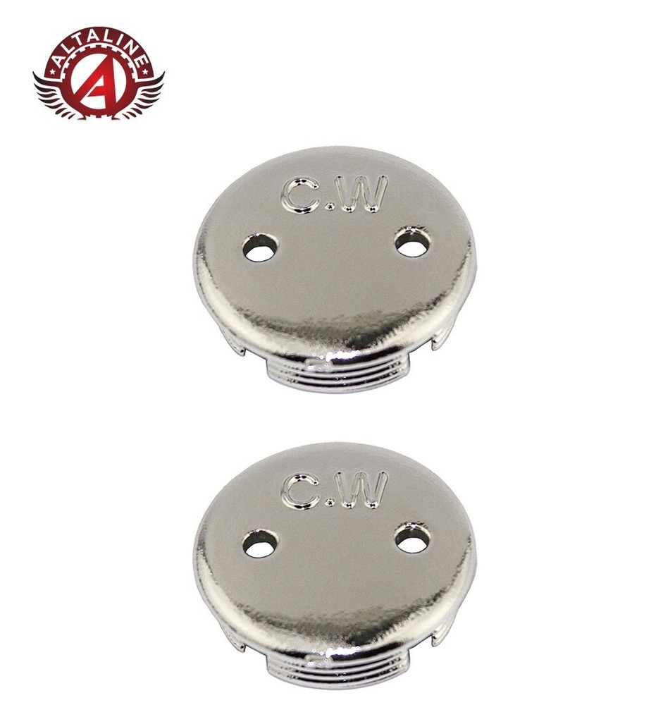 2 - ALTALINE BICYCLE PLASTIC CRANK DUST CAPS CHROME
