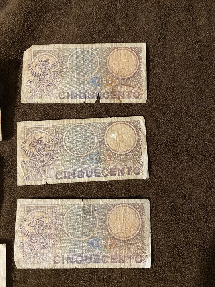 500 Italian Lire Cinquecento Banknotes