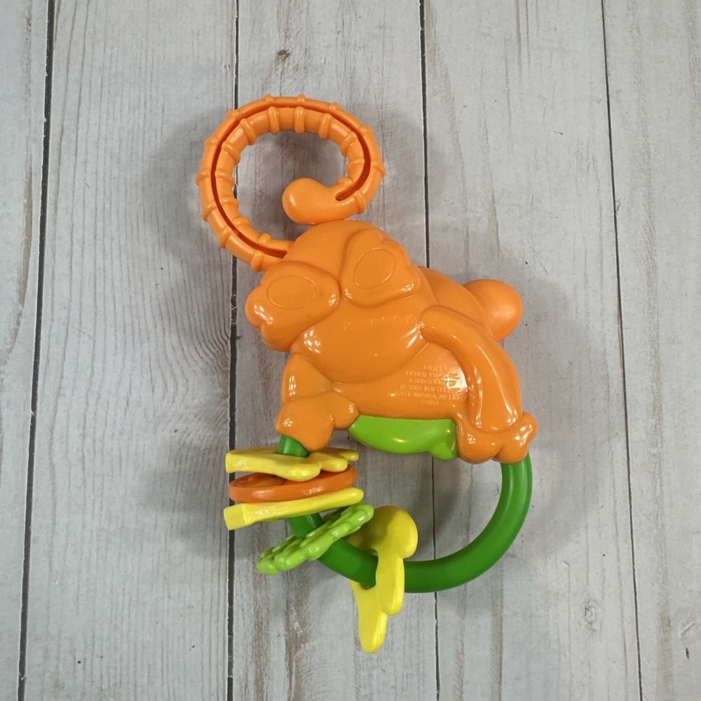 Fisher Price Rainforest Orange Monkey Teether Rattle, 2007
