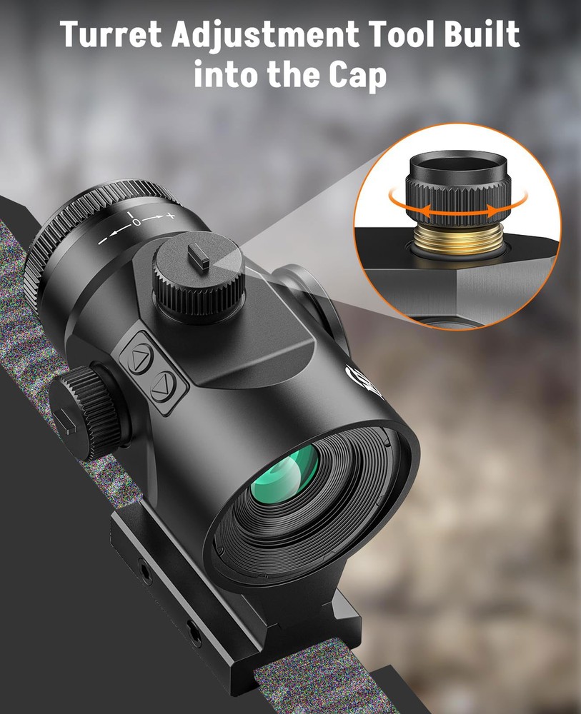 Motion Awake Compact Prism Scope-1x Magnification Illuminated Circle Dot Reticle