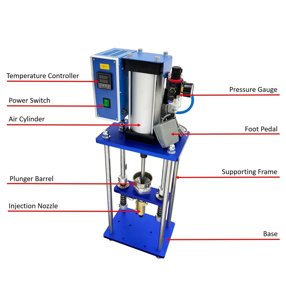 110V 1KW Desktop Vertical Pneumatic Plastic Injection Molding Machine