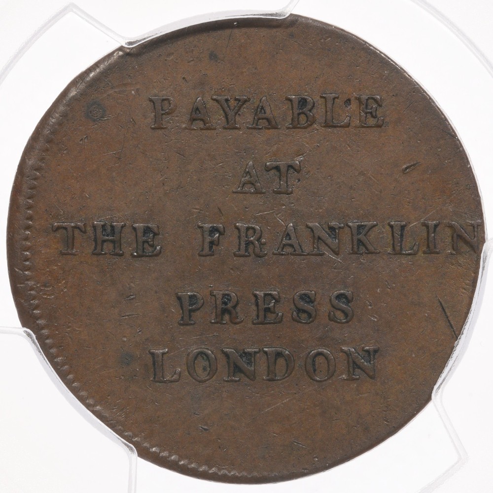 1794 Franklin Press Token PCGS AU55 Copper