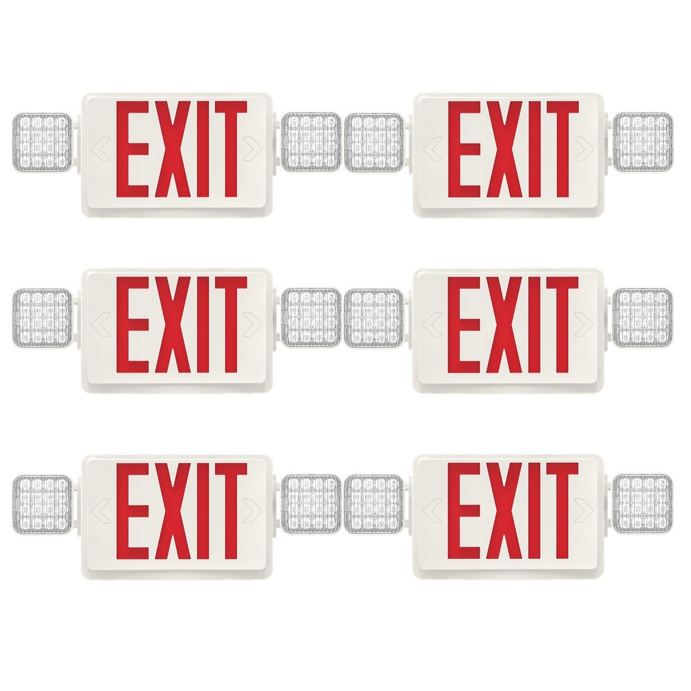 UL Listed- 6 Packs Red Led Exit Signs with Battery Backup For Led Exit Lights.