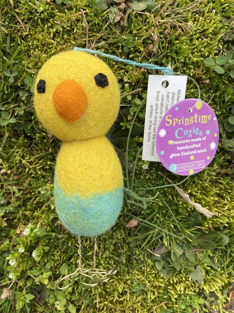 Springtime Cozies midwest-cbk Felted Easter Chick Easter Ornament chicken
