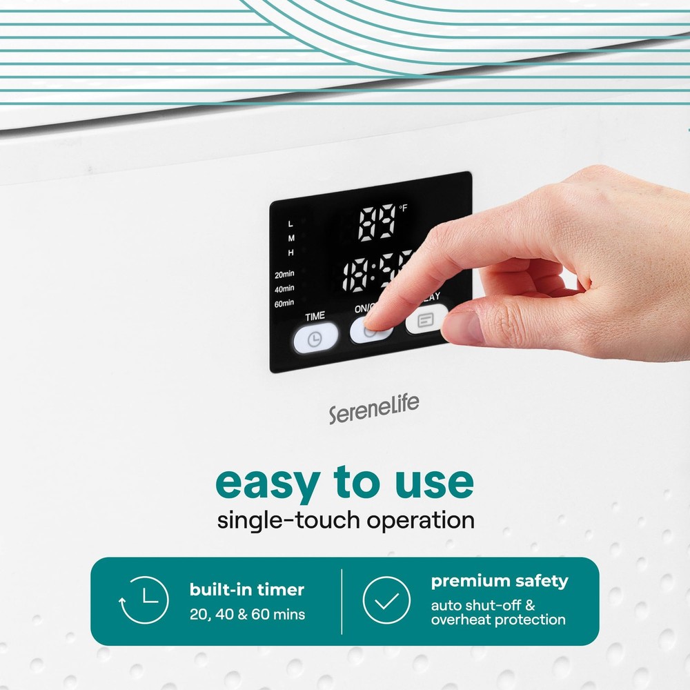 SereneLife 20L Capacity Rectangular Towel Warmer Bucket - White