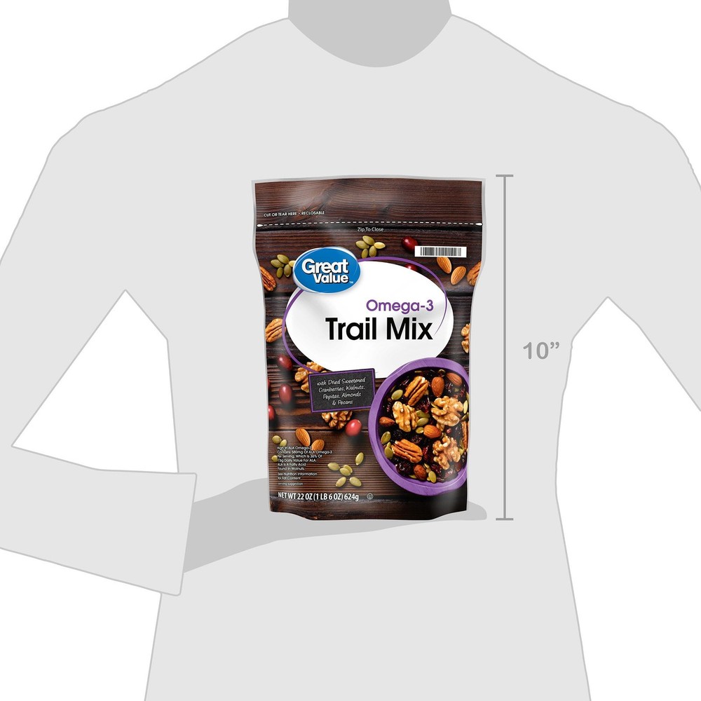Great Value Omega-3 Trail Mix, 22 oz (3 Pack)