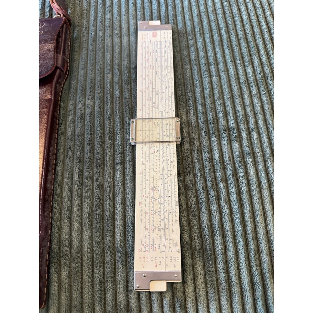 Vintage POST 1460 Versalog Slide Rule with Leather Case Engineering Math Tool
