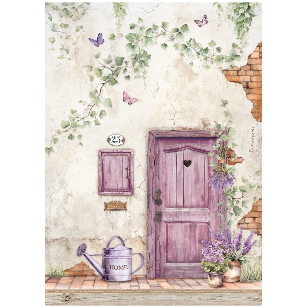 Stamperia A4 RICE PAPER - LAVENDER - DOOR
