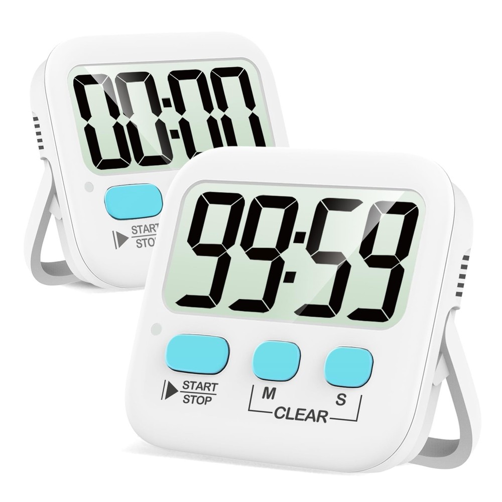 Antonki 2 Pack Digital Timer For Kids, Magnetic Countdown Kitchen Time