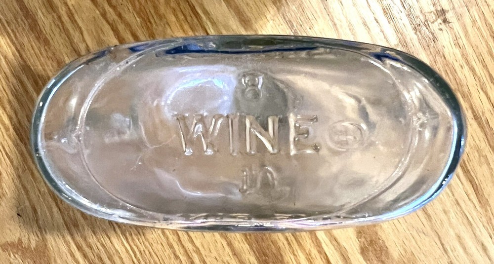 Antique Wine Flask One Pint Bottle With Stopper