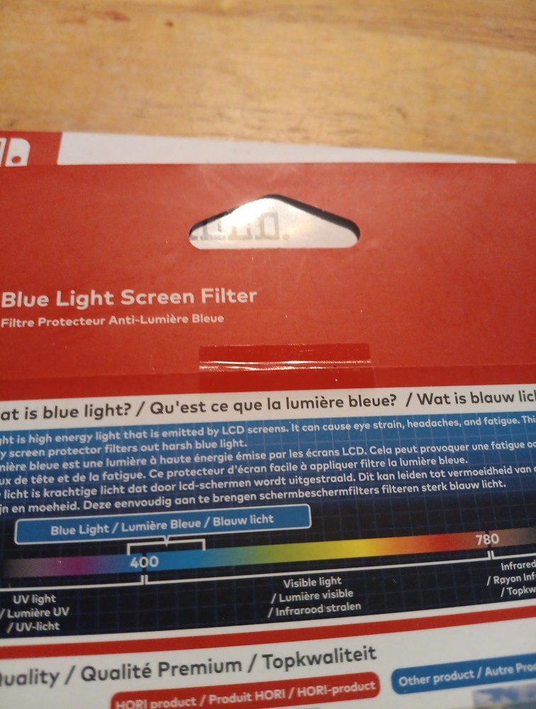 Hori Screen Protector Blue Light Filter for Nintendo Switch