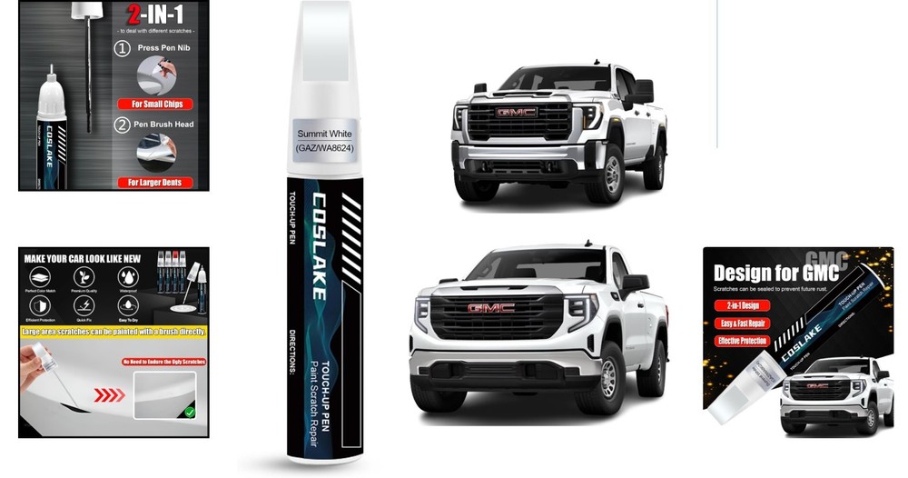 Easy Application Touch-Up Paint for GMC - Summit White Interstellar White Gloss
