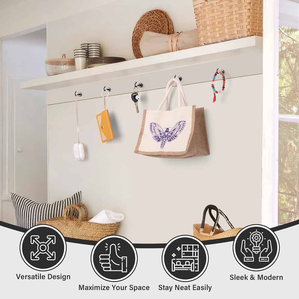 8 Pack Neodymium Magnetic Hooks for Classroom, Office, Kitchen, 30 LB Pull