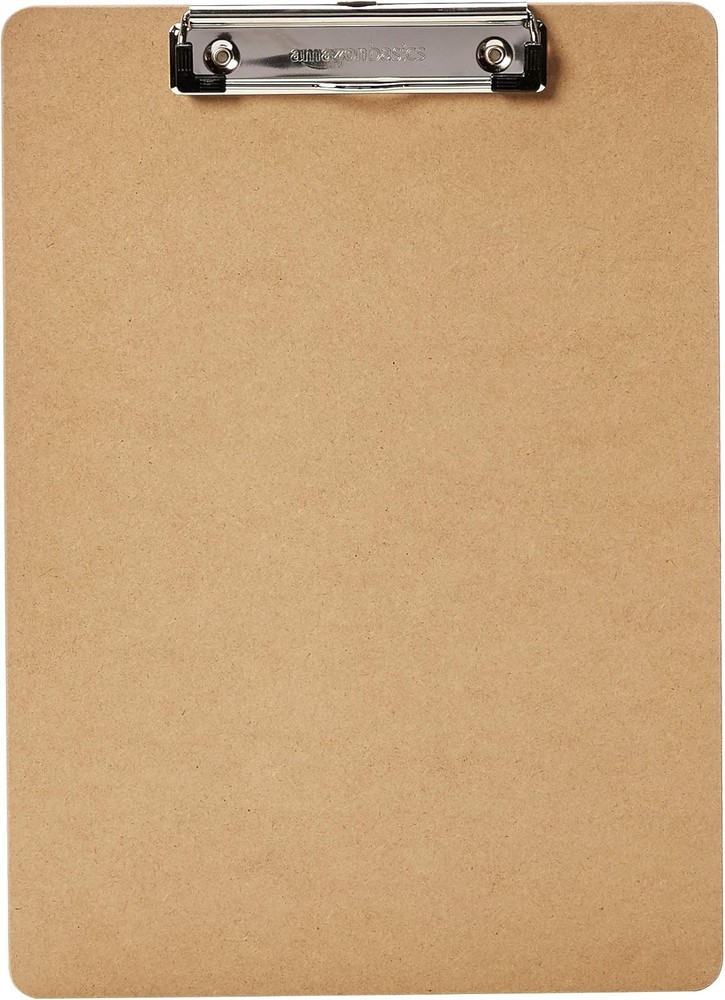 Amazon Basics Hardboard Office Clipboard, 6-Pack, Brown