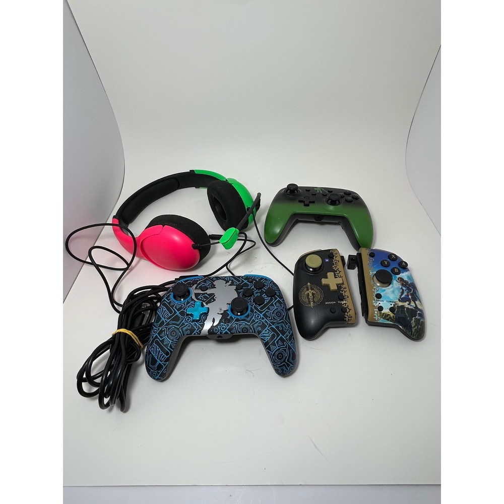 Nintendo Switch Zelda Controller Bundle PDP Rematch HORI Split Pad Pro Headset
