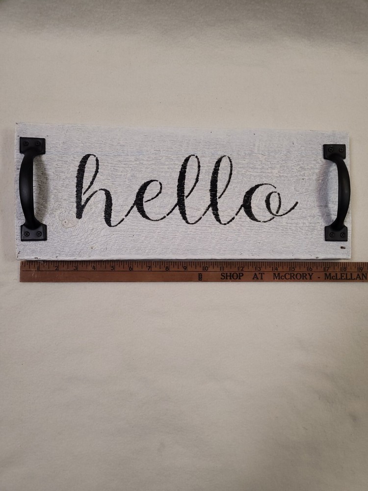 " Hello " Wooden Handmade Serving Tray