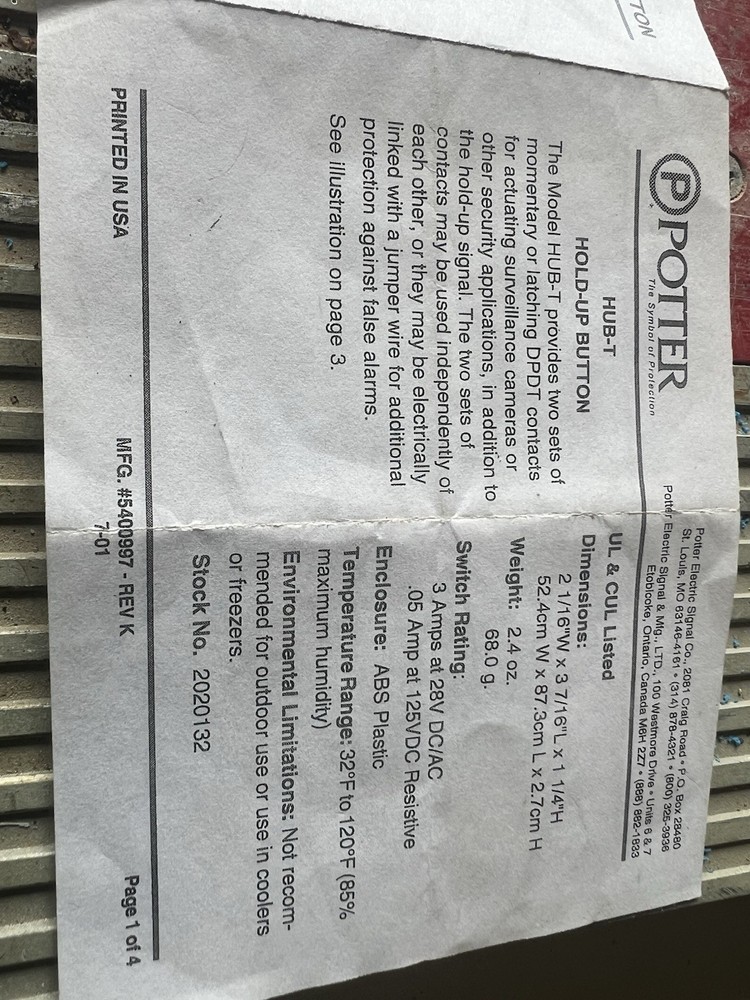 Security Systems Panic Button