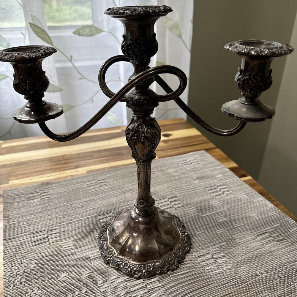 Vintage Silver-Plate Candelabra Unpolished