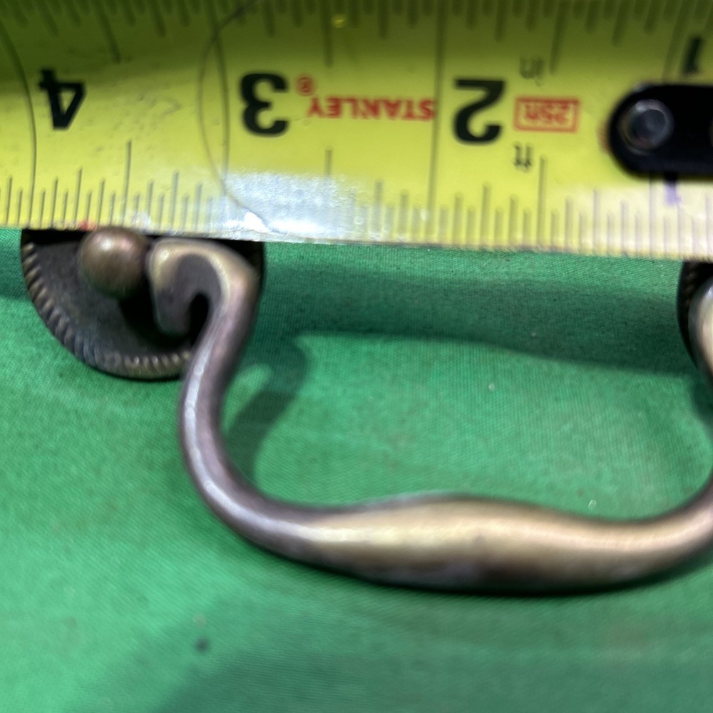 Four Vintage Brass Drop Bail Pull Handle Drawer